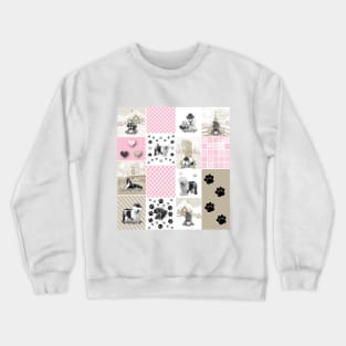 Dog Lovers Patchwork Pattern Crewneck Sweatshirt